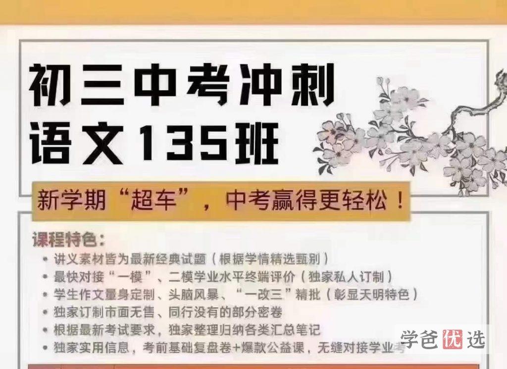 【001602】【初中语文】上海天明书院：初三中考冲刺语文135班-学爸优选