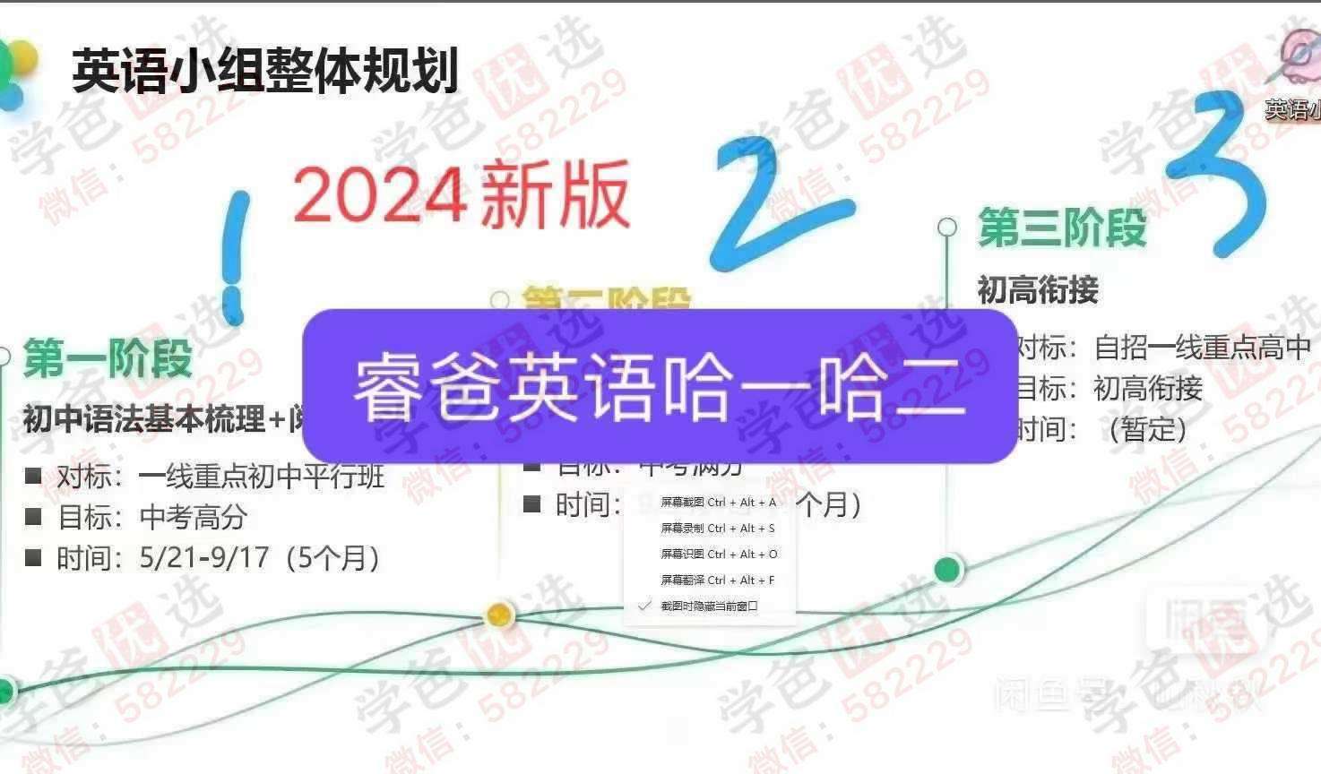【003007】【初中英语】【加密】睿爸小屋：英语小组哈一哈二，高清视频+PDF讲义+打卡-学爸优选