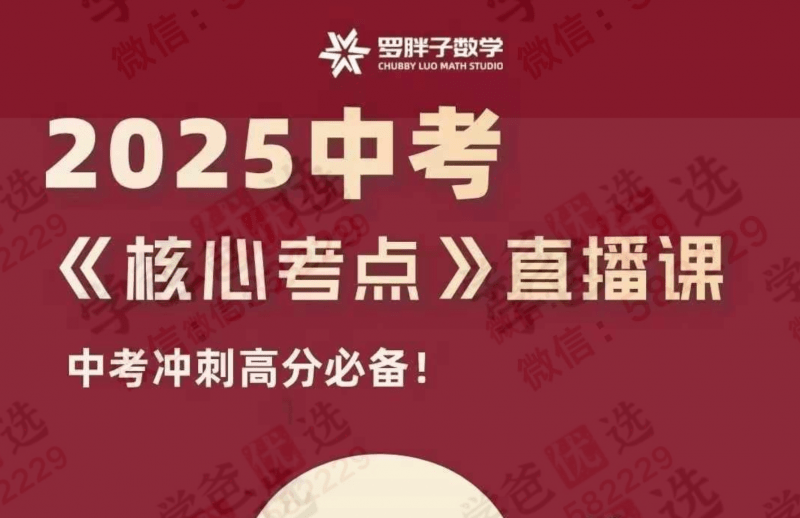 【003134】【初中数学】【加密】罗胖子：2025中考《核心考点》直播课-学爸优选