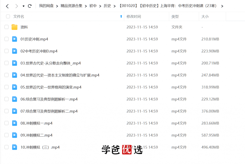 图片[4]-【001020】【初中历史】上海华育：中考历史冲刺课-学爸优选