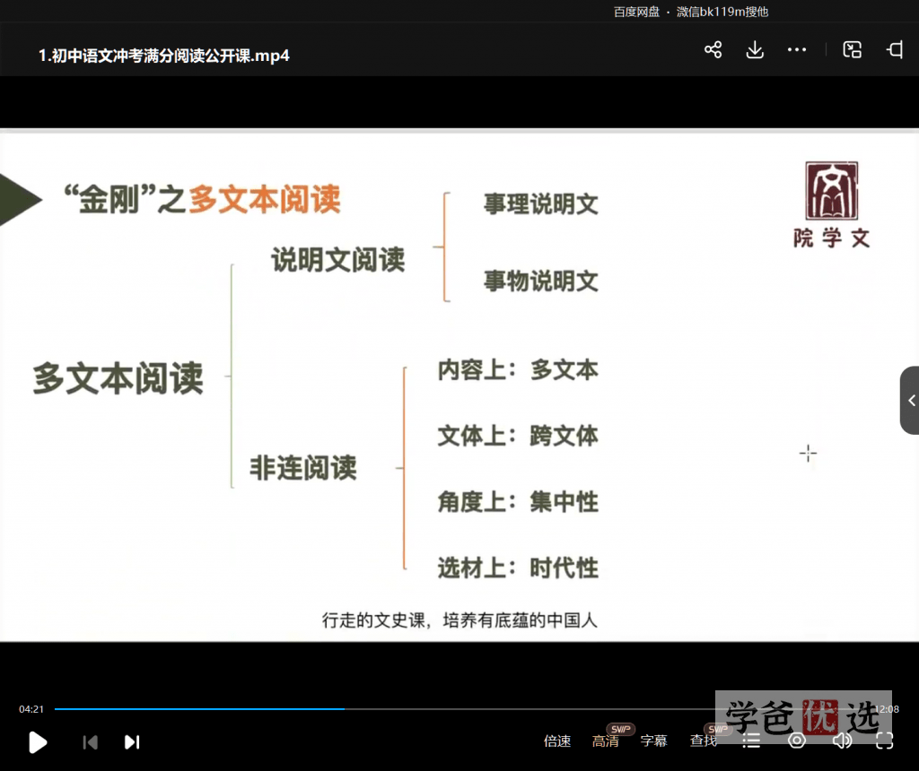 图片[6]-【001137】【初中语文】冲考满分阅读专题（行走的文史课）-学爸优选