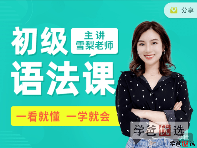【001158】【综合英语】雪梨老师：初级英语语法——一看就懂，一学就会-学爸优选
