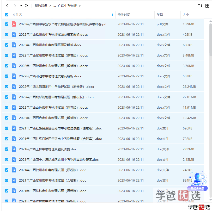 图片[4]-【001241】【初中综合】【资料】【免费】广西各地市最近10年中考数理化外真题试卷-学爸优选