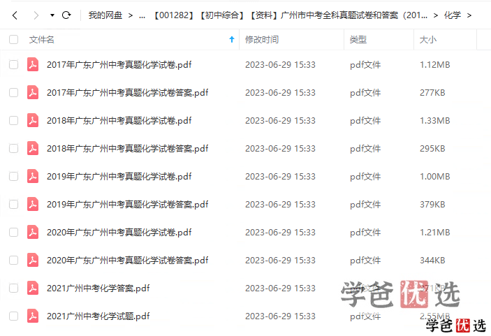 图片[3]-【001282】【初中综合】【资料】【免费】广州市中考全科真题试卷和答案（2017-2021）-学爸优选