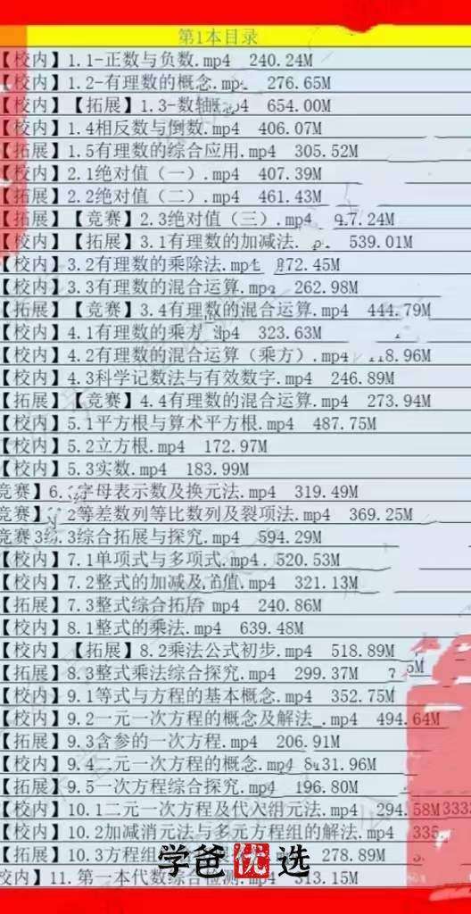 图片[4]-【001409】【初中数学】基础、培优、竞赛全套课（含中考和拔高题型）周豪豪神-学爸优选