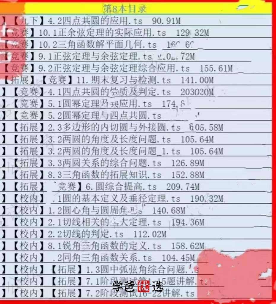 图片[5]-【001409】【初中数学】基础、培优、竞赛全套课（含中考和拔高题型）周豪豪神-学爸优选
