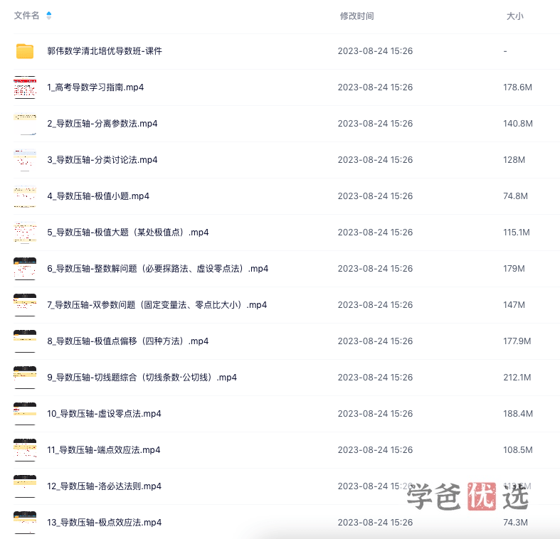 图片[4]-【001435】【高中数学】郭伟：导数清北培优班-学爸优选