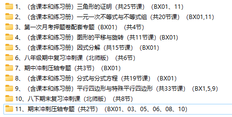 图片[4]-【001441】【初中数学】梁老师：初二数学下册基础、培优、压轴、试卷讲解（北师大版）-学爸优选