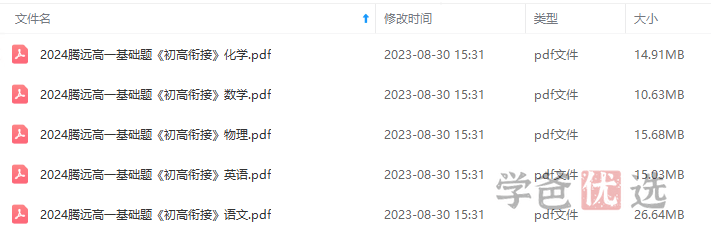 图片[10]-【001456】【高中综合】【资料】《腾远高一基础题初高衔接册》2024版-学爸优选