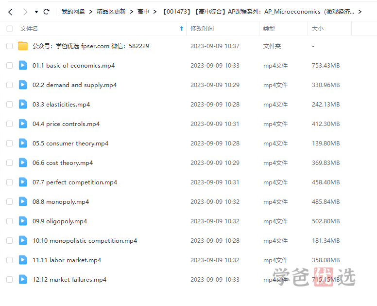 图片[5]-【001473】【综合国际课程】AP课程系列：AP_Microeconomics（微观经济学中文讲解英文材料12讲）黄涓-学爸优选