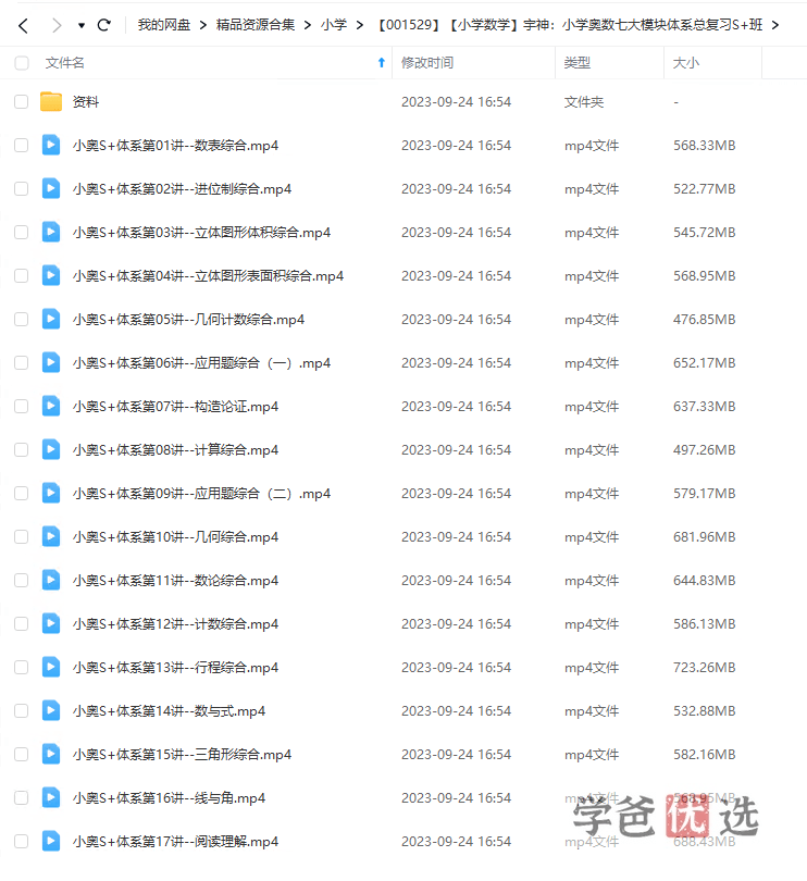 图片[2]-【001529】【小学数学】宇神：奥数七大模块体系总复习-学爸优选