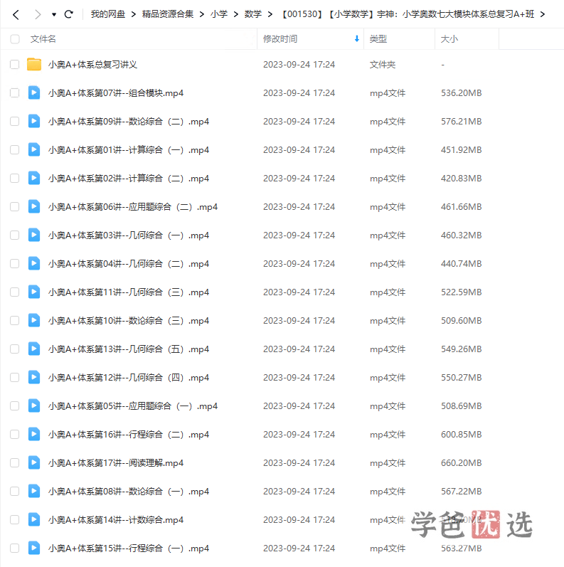 图片[2]-【001530】【小学数学】宇神：小学学科竞赛七大模块体系总复习A+班-学爸优选
