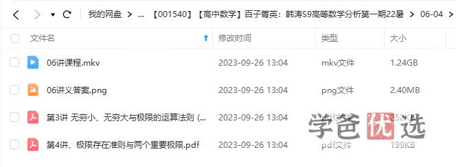 图片[4]-【001540】【高中数学】百子菁英S9：韩涛高等数学分析第一期-学爸优选