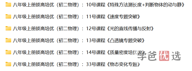 图片[3]-【001572】【初中物理】三一物理课堂：八年级上册物理拔高培优专题（通用版）-学爸优选