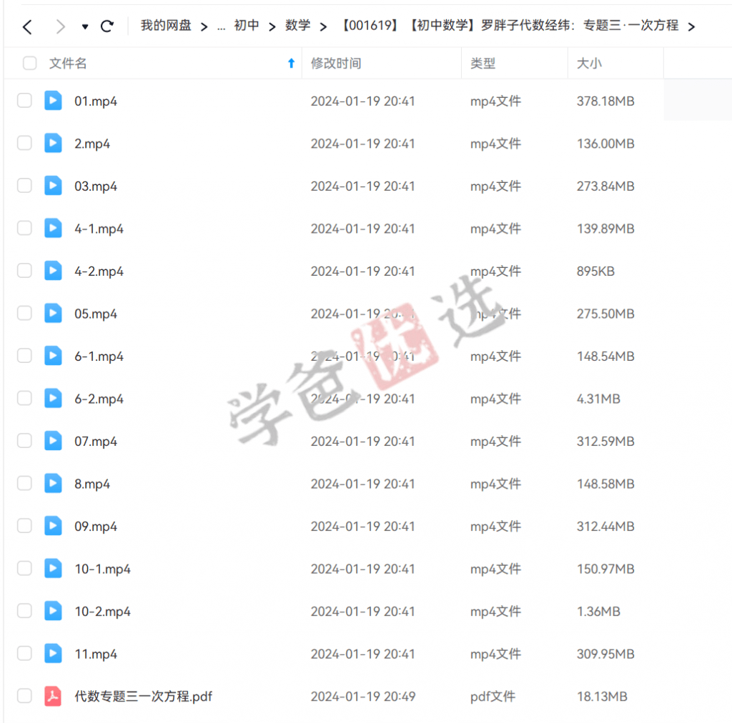 图片[3]-【001619】【初中数学】罗胖子代数经纬：专题三·一次方程-学爸优选