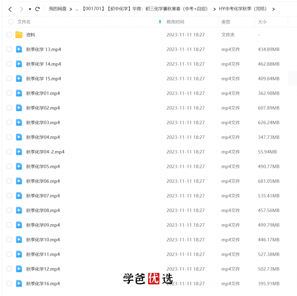 图片[3]-【001701】【初中化学】孙伟为：初三化学中考自招系统课（华育名师）-学爸优选