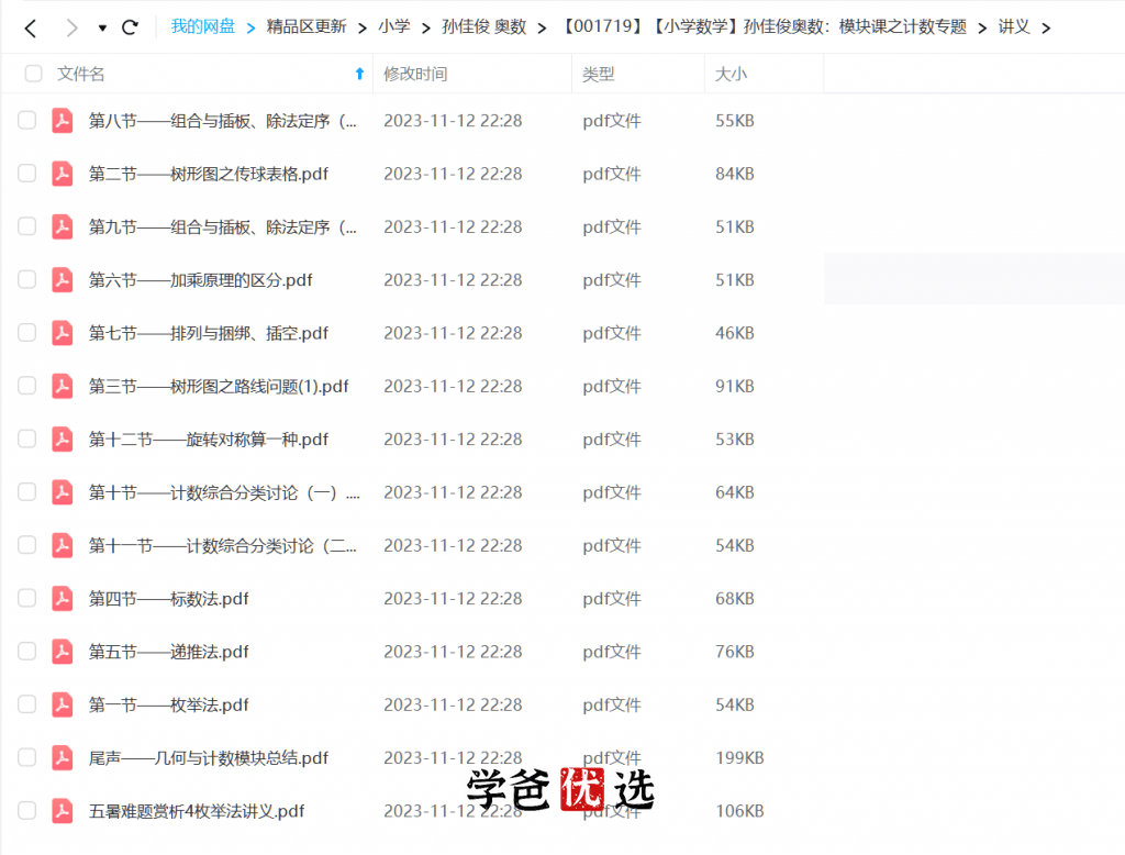 图片[5]-【001719】【小学数学】孙佳俊奥数：模块课之计数专题-学爸优选