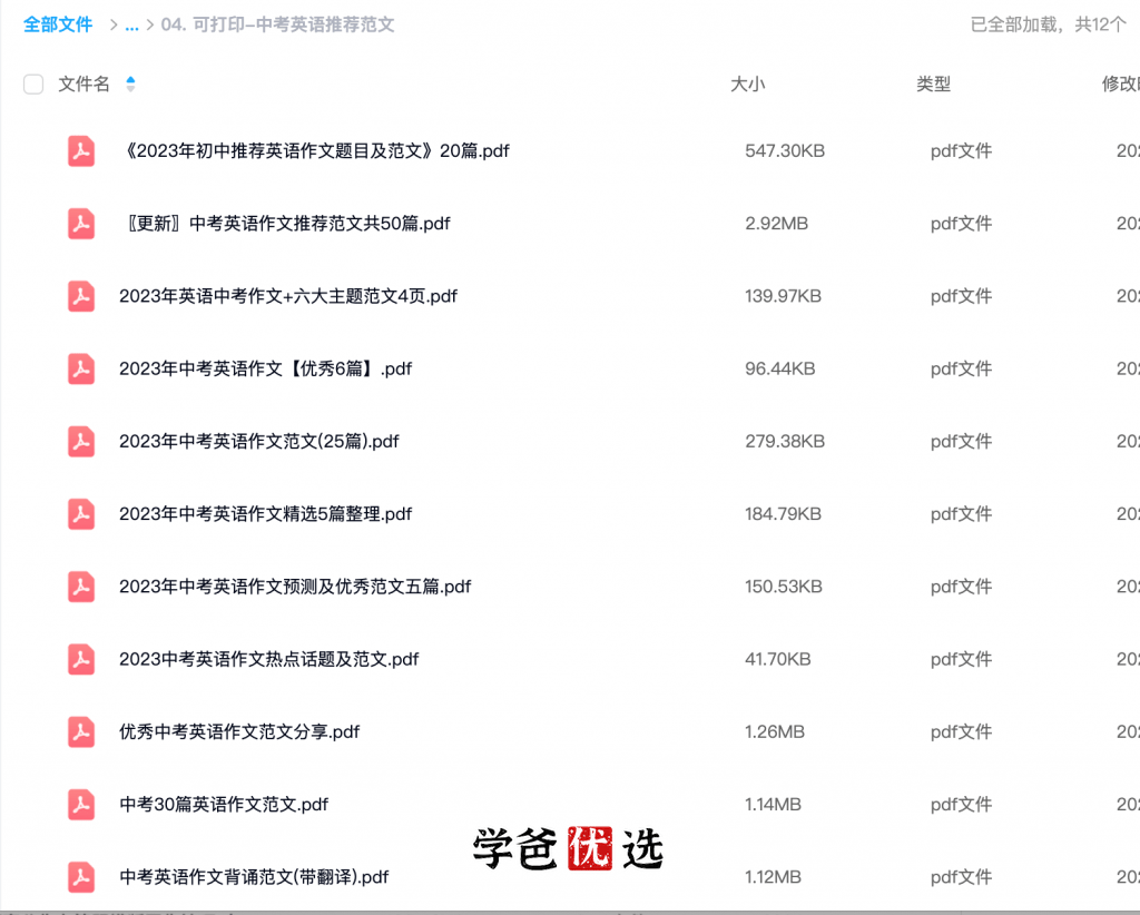 图片[5]-【001829】【初中英语】【音频】中考英语作文满分系列（范文PDF资料、音频、写作模版技巧）适用整个初中-学爸优选