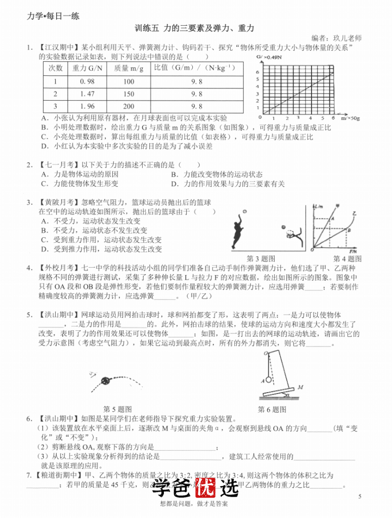 图片[6]-【001869】【初中物理】罗胖子机构：每日一练力学专题（刷题专题课）玖儿老师-学爸优选