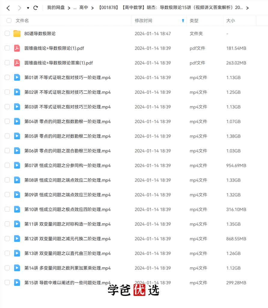 图片[2]-【001878】【高中数学】胡杰：导数极限论15讲（视频+讲义+答案解析）-学爸优选