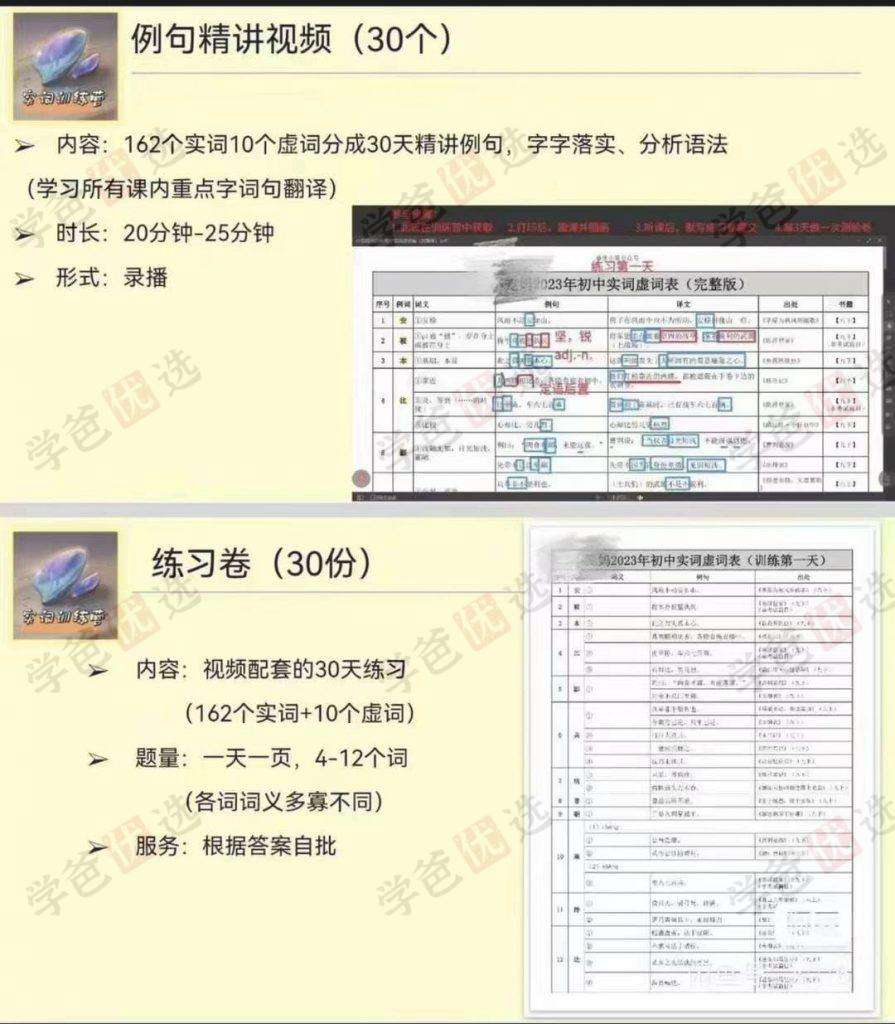 图片[3]-【001924】【初中语文】【小学语文】睿爸小屋：小笼妈实词虚词30天训练营，小升初中考适用-学爸优选