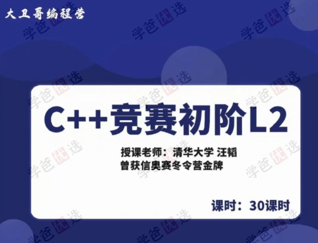 图片[2]-【001961】【综合编程】大卫哥编程营：信奥C++竞赛初阶L2（普及组）清华汪韬-学爸优选