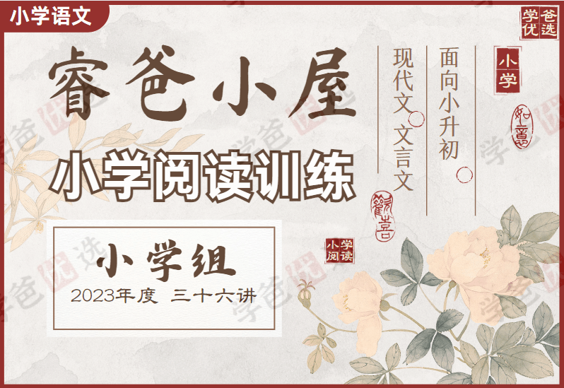 【001996】【小学语文】睿爸小屋：阅读训练（现代文+散文+文言文）小升初适用-学爸优选