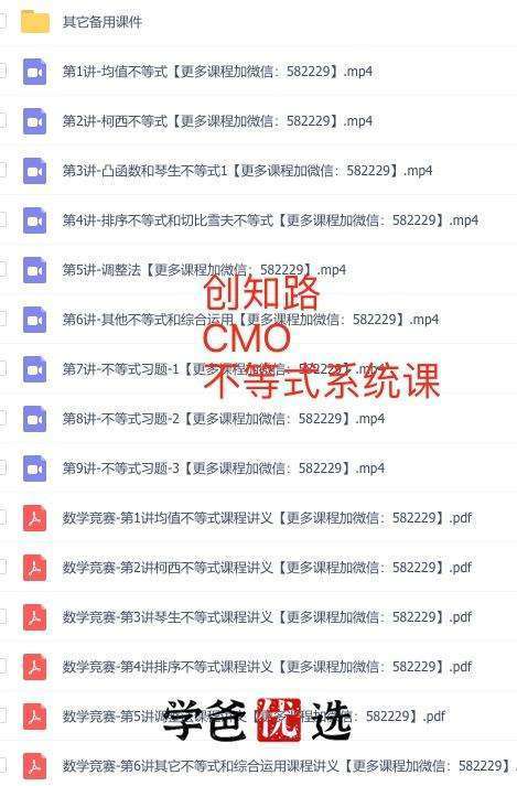 图片[5]-【000202】【高中数学】创知路：高联四大专题系统课（组合不等式数论平几）-学爸优选
