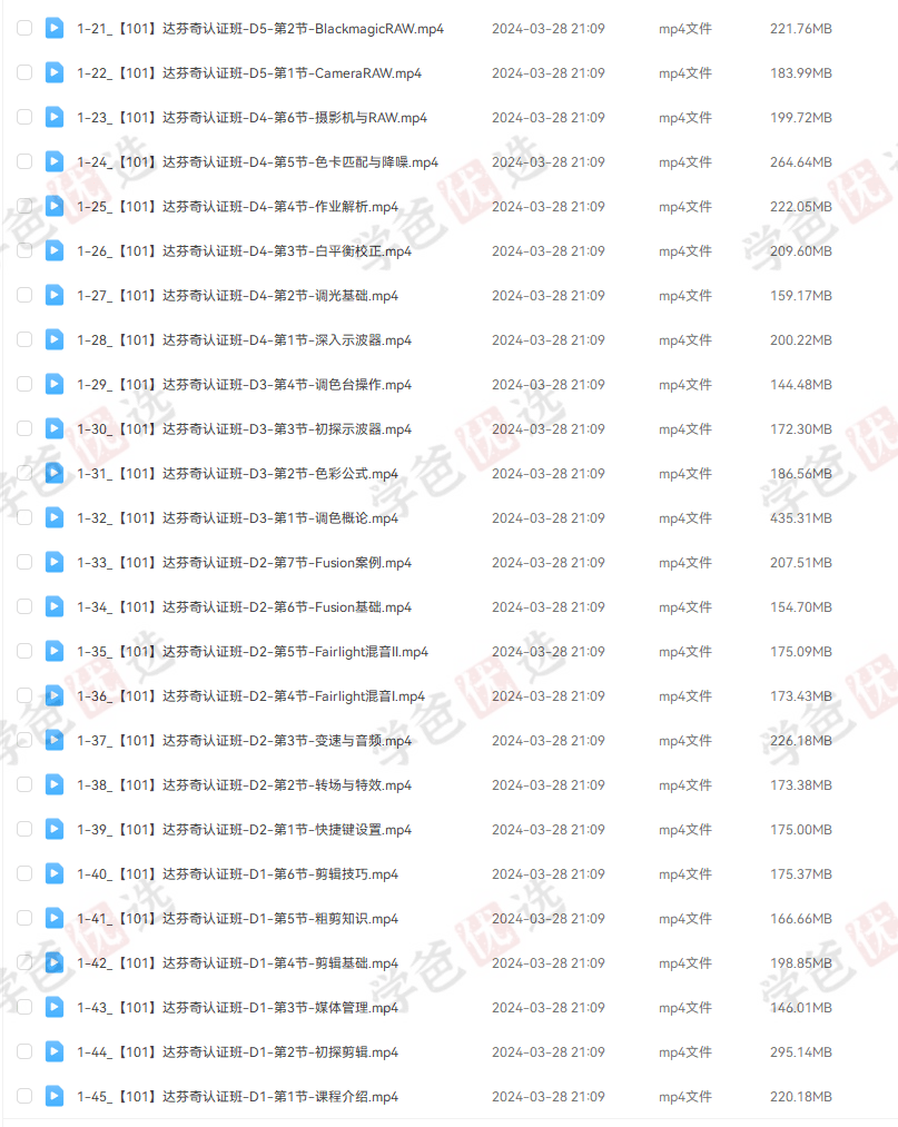 图片[12]-【002063】【成人考证】达芬奇全能班（研修班+认证班）剪辑+合成+调色+混音（春星开讲调色学堂）Davinci Resolve-学爸优选