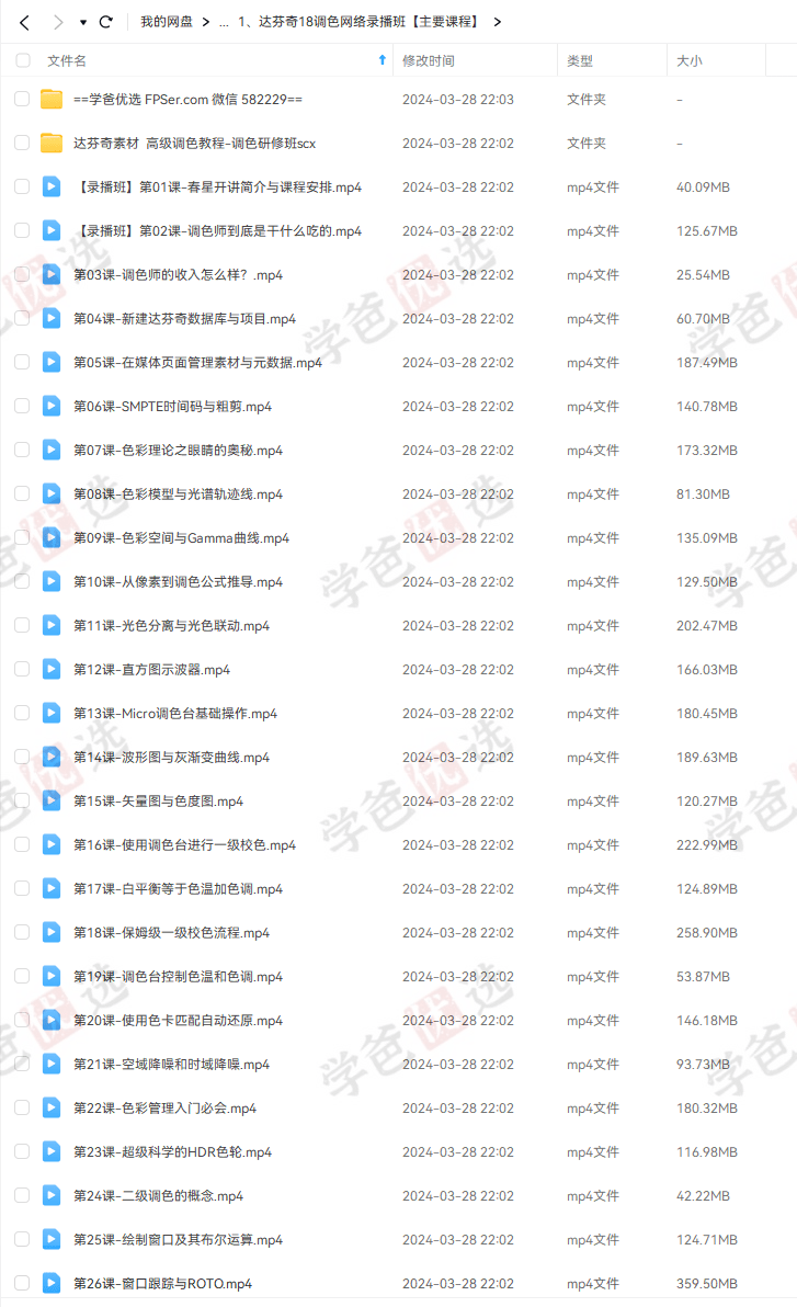 图片[3]-【002064】【成人考证】达芬奇18调色中文视频教程影视后期剪辑课程磨皮实战特效配色（送16版15版进阶课）春星开讲调色学堂-学爸优选