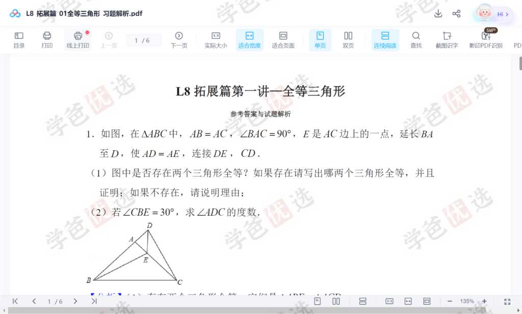 图片[10]-【002155】【初中数学】胡小群：八年级L8阶数学思维启发必修课（基础+拓展56节）全套讲义练习和解析-学爸优选