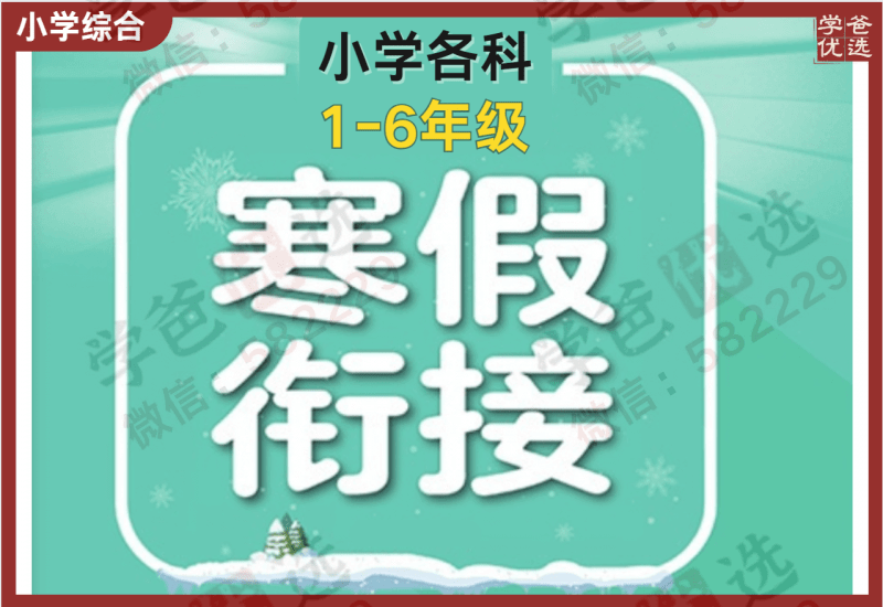 【002198】【小学综合】【资料【免费】】小学各科寒假衔接类教辅汇总（1-6年级）-学爸优选
