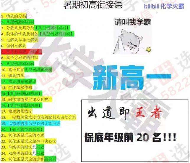 【002260】【高中化学】地表最强化学灭霸：高一化学初高衔接25讲-学爸优选