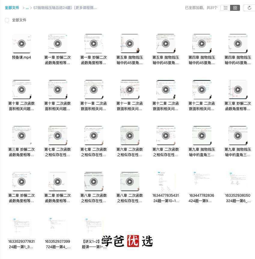 图片[3]-【000028】【初中数学】上海梯方：九年级中考一模压轴题（动点、抛物线、中考题、几何证明）-学爸优选