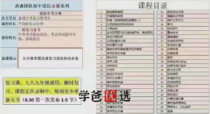 图片[4]-【000002】【初中道法】黄森：初三中考道法冲刺课50讲-学爸优选