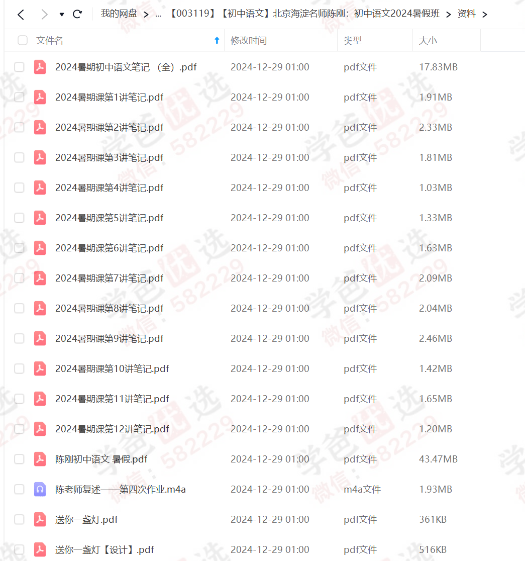 图片[3]-【003119】【初中语文】北京海淀名师陈刚：初中语文2024暑假班-学爸优选
