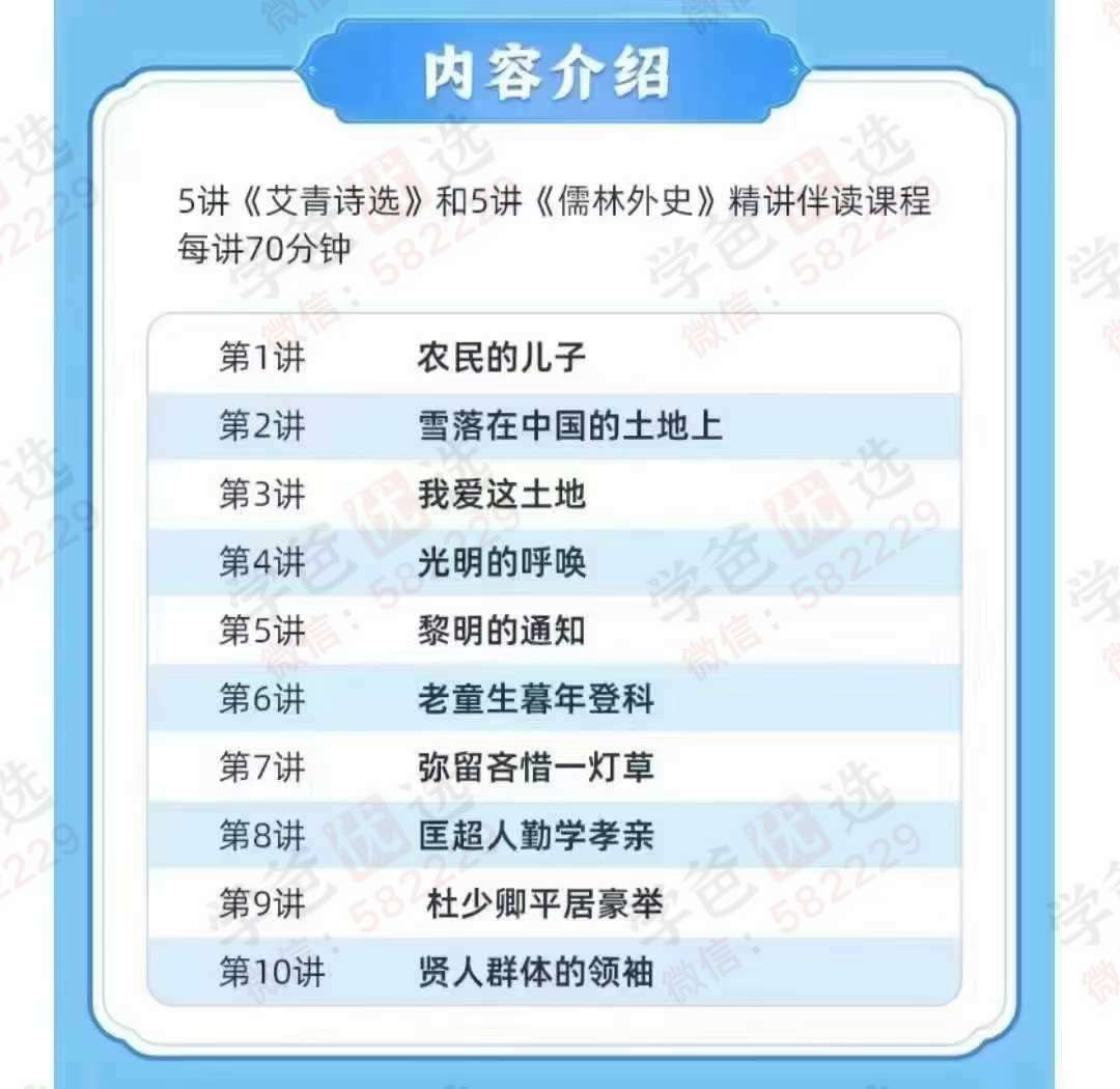 图片[4]-【003151】【初中语文】【加密】乐读培优：名著伴读阅读课《经典常谈》《钢铁是怎样炼成的》《艾青诗选》《儒林外史》-学爸优选