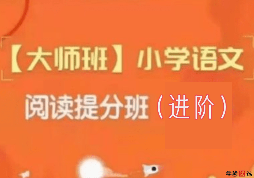 【000381】【小学语文】朴新网校大师班：阅读提分班（进阶）王塞-学爸优选