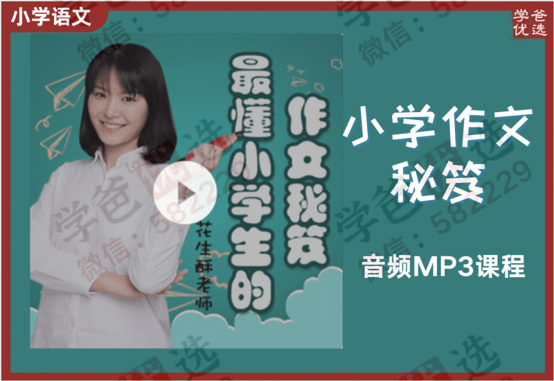 【000386】【小学语文】【音频】朴新网校：超懂小学生的作文秘笈（花生酥毛芸）-学爸优选