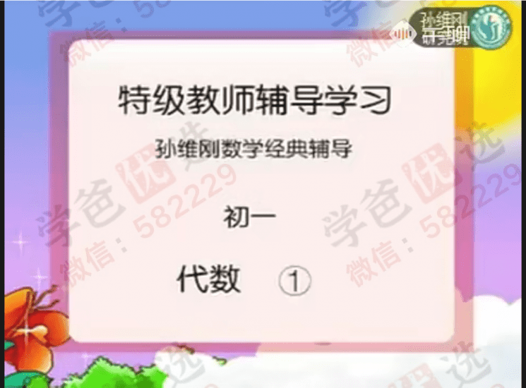 【000038】【初中数学】孙维刚：初中数学经典辅导全套（孙老原版）-学爸优选