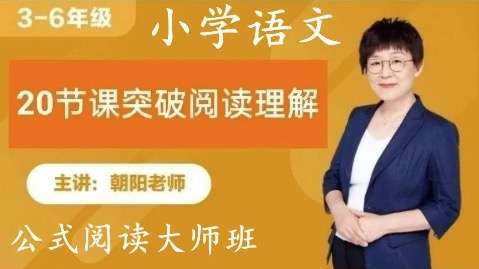 【003317】【小学语文】跟谁学：朝阳老师公式阅读大师班-学爸优选