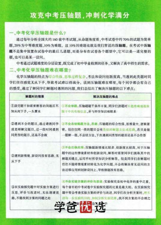 图片[2]-【000813】【初中化学】【资料】万唯中考系列：中考化学压轴题-学爸优选