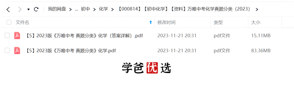 图片[2]-【000814】【初中化学】【资料】万唯中考化学真题分类-学爸优选