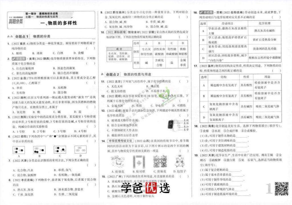 图片[7]-【000814】【初中化学】【资料】万唯中考化学真题分类-学爸优选