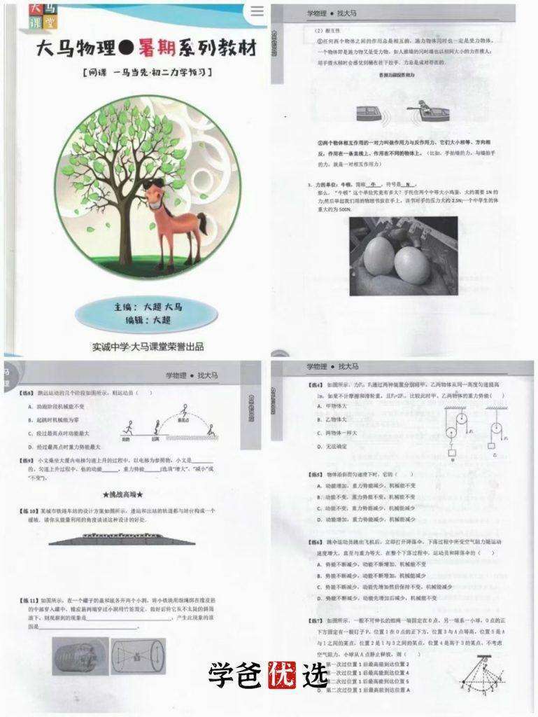 【000084】【初中物理】北京大马课堂：三个季度学完初中物理基础-学爸优选