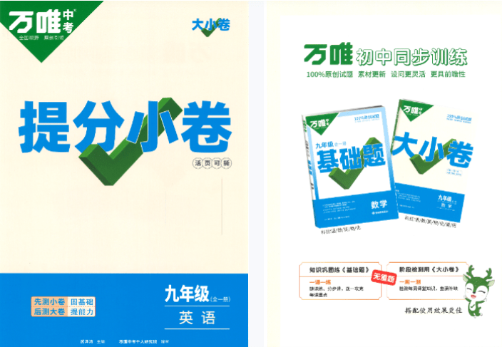 【003253】【初中英语】【资料】万唯中考系列：大小卷（初中英语人教版9年级全）-学爸优选