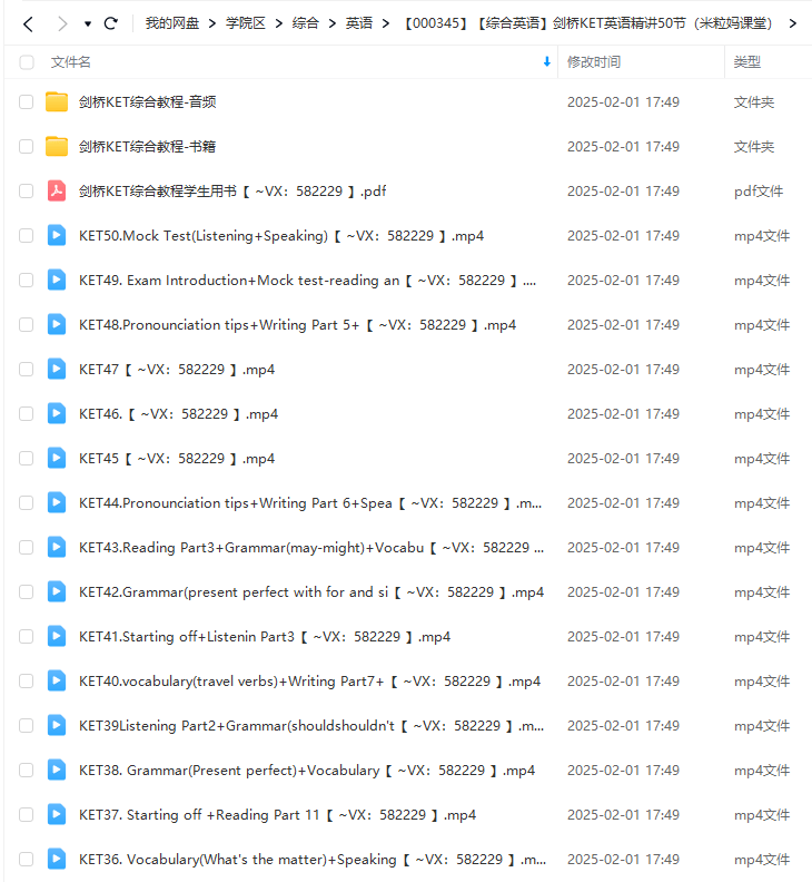 图片[4]-【000345】【综合英语】剑桥KET英语精讲50节（米粒妈课堂）-学爸优选