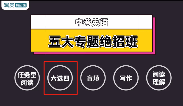 【003272】【初中英语】玩转中考英语·六选四绝招（润庚明师堂）-学爸优选