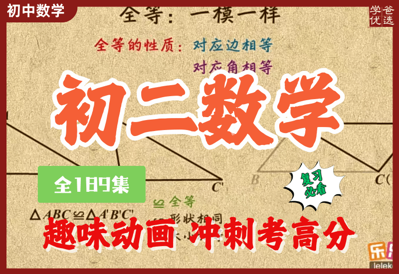 【003294】【初中数学】乐乐课堂：初二数学上下册同步课（人教版）-学爸优选