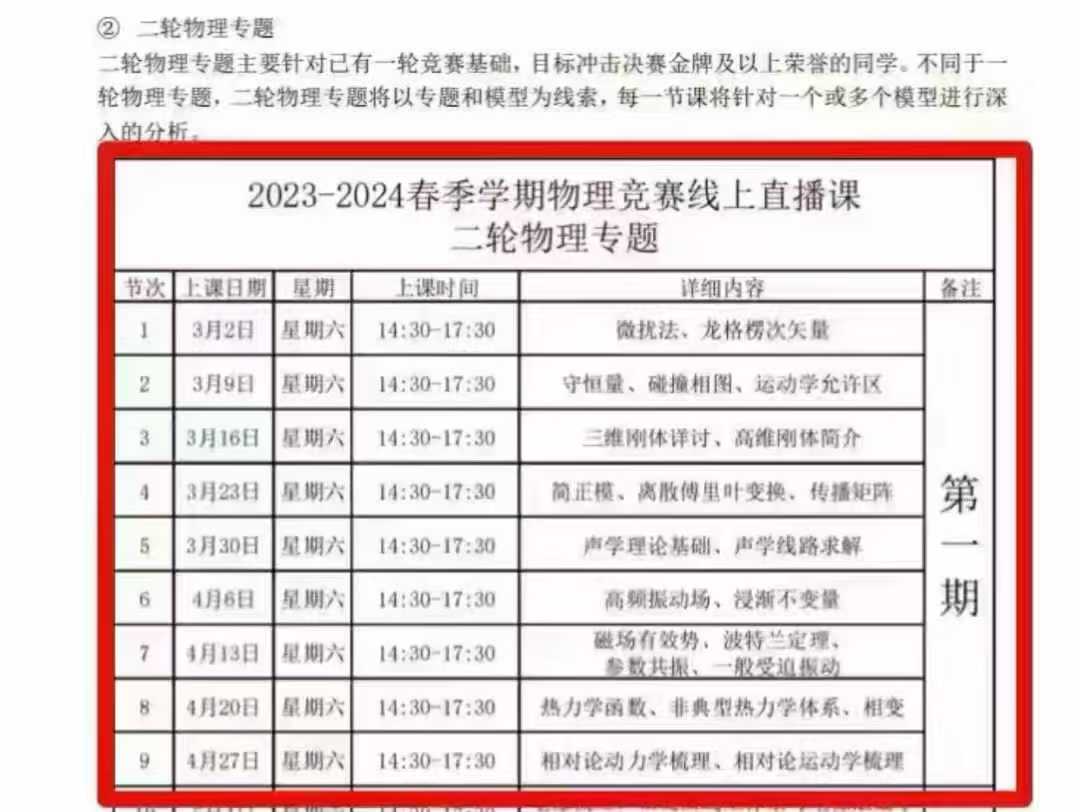 图片[2]-2024高中物理竞赛杨宸頔第1234期新增第4期：二轮物理专题2期[庆祝]二轮物理专题主要针对已有一轮竞赛基础，目标-学爸优选